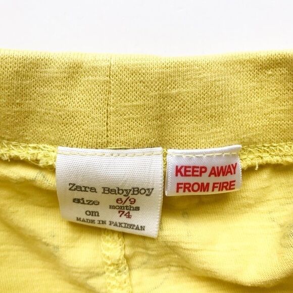 Zara yellow shark print shorts EUC 6-9 months - Picture 3 of 4